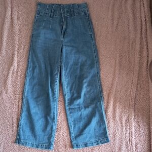 Madewell Women's Pleated Wide Leg Jeans